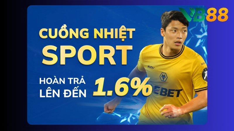 Cược Thể Thao và nhận mức hoàn trả lên đến 1.6%