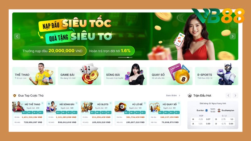 Đăng nhập VB88 1 Truy cập nhà cái bằng link web chính chủ hoặc vào app di động