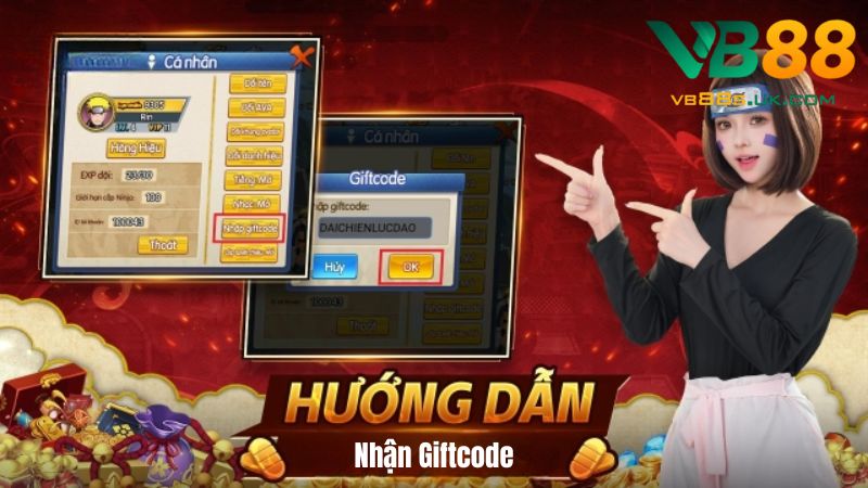Hướng Dẫn Nhận Giftcode VB88